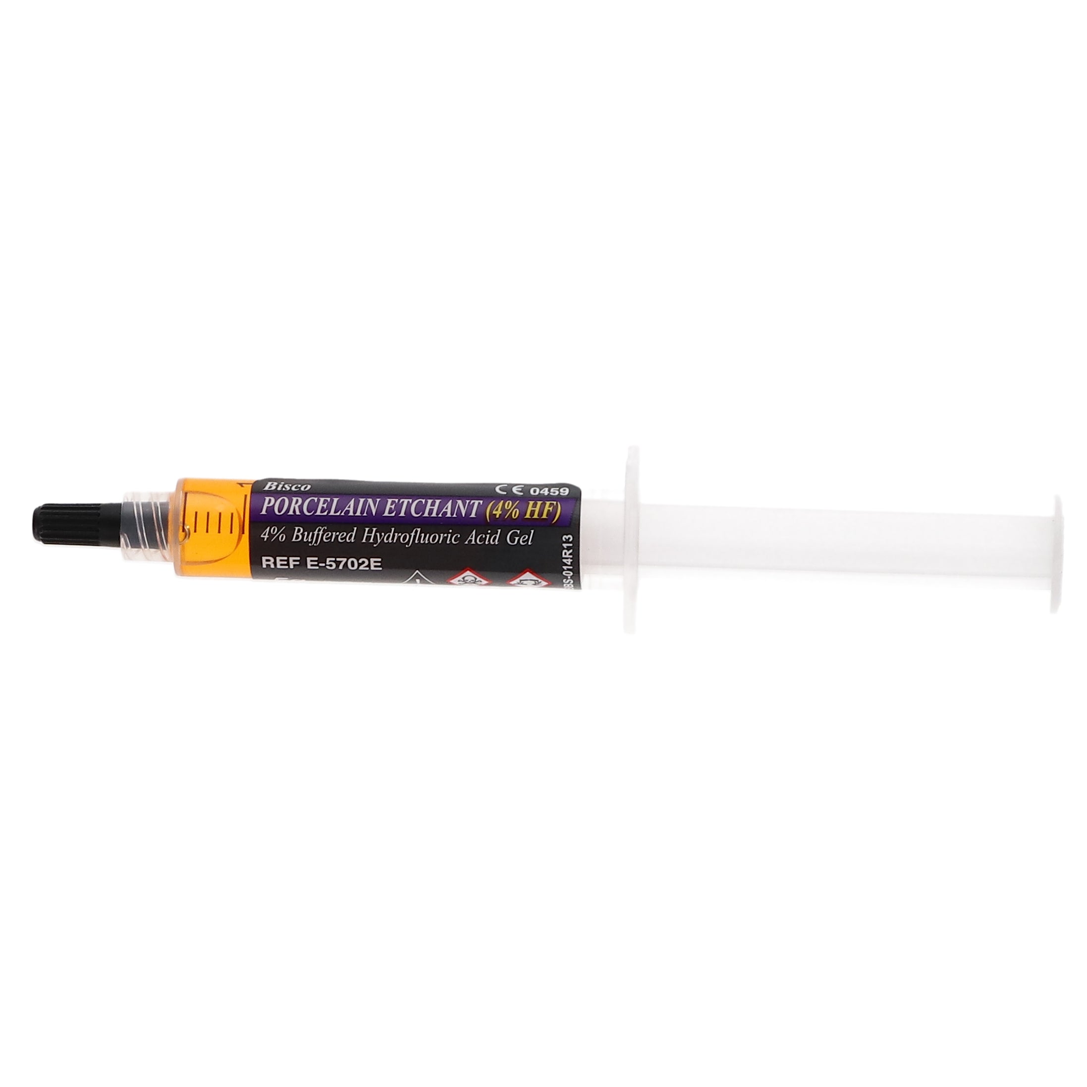 Bisco E-5702EP Porcelain Etchant Gel 4% Hydrofluoric Acid Buffered Syringe 5 Gm EXP Aug 2023 Bisco E-5702EP Porcelain Etchant Gel 4% Hydrofluoric Acid Buffered Syringe 5 Gm EXP Aug 2023